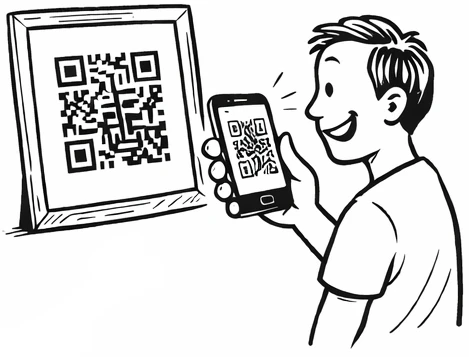 QR-Code der Fotobox mit dem Smartphone scannen